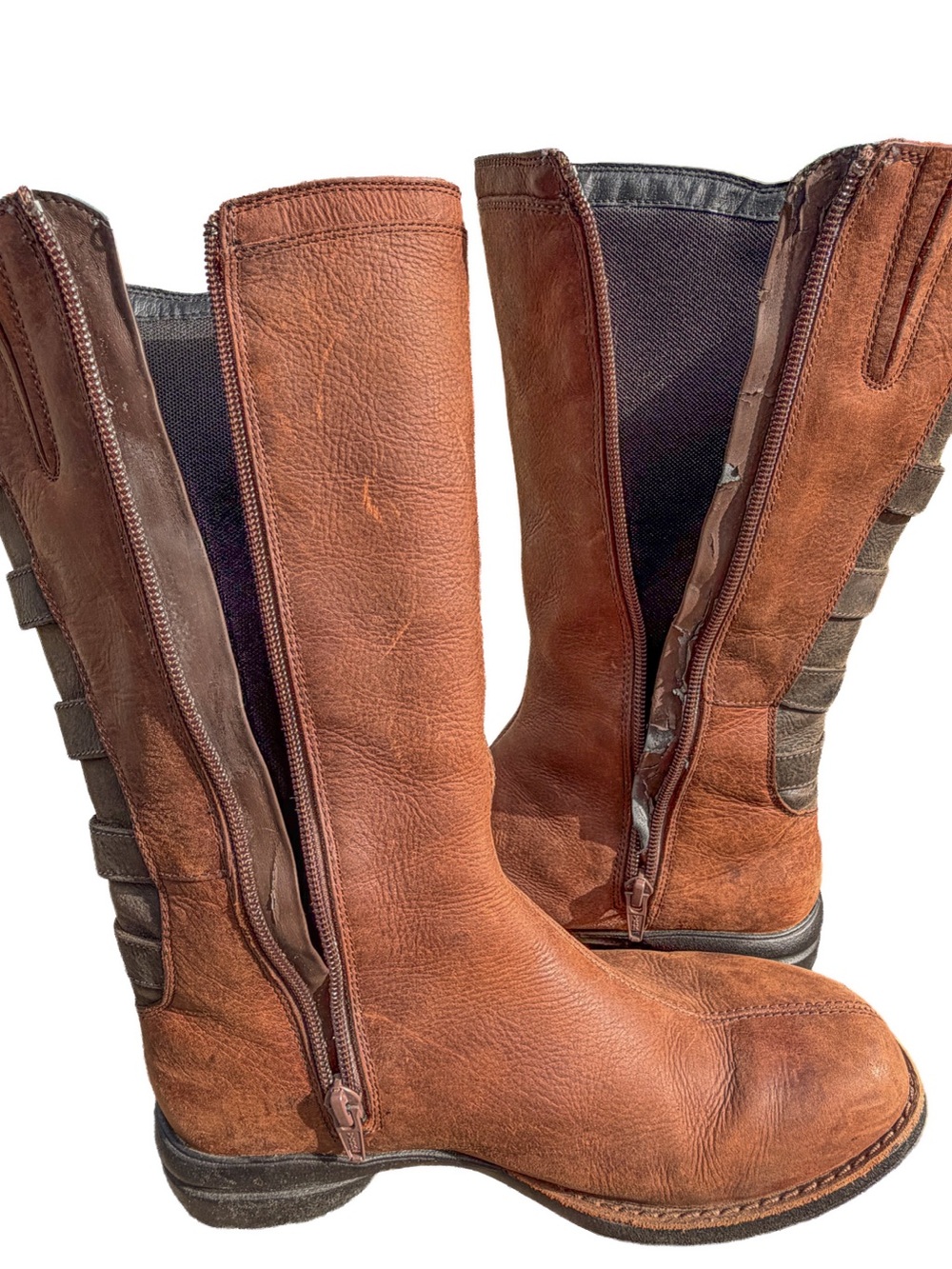 Merrell Tall Brown Leather Boots Size US 6 / EU 37 - AS IS Flaw Womens Outdoor - Picture 9 of 12